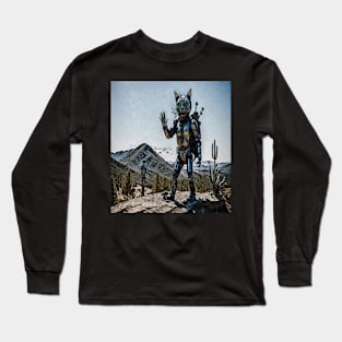 robotic cat saying hi Long Sleeve T-Shirt